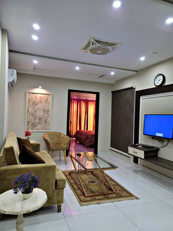 1 Bedroom VIP full furnishe flat for rent per day available in Bahia Town Lahore 6