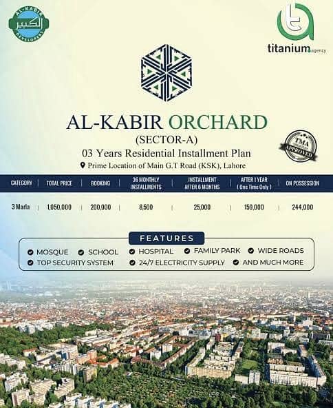 Low cost 5 Marla plot for sale in al kabir orchard kala shah kaku motoway gt road lahore 3