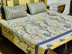 3 PCs Cotton printed Double Badsheet