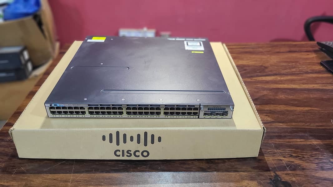 Cisco C3750-X 48 Port Gigabit PoE+10G | 10G Uplinks Ports(With Box) 2