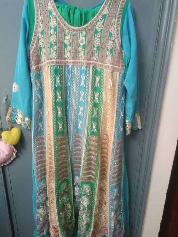 maxi type frock with shalwar and dupatta 1