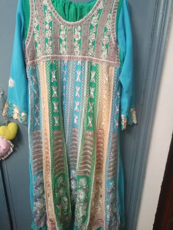 maxi type frock with shalwar and dupatta 3