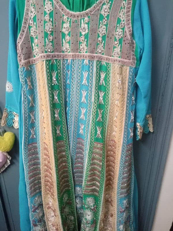 maxi type frock with shalwar and dupatta 5