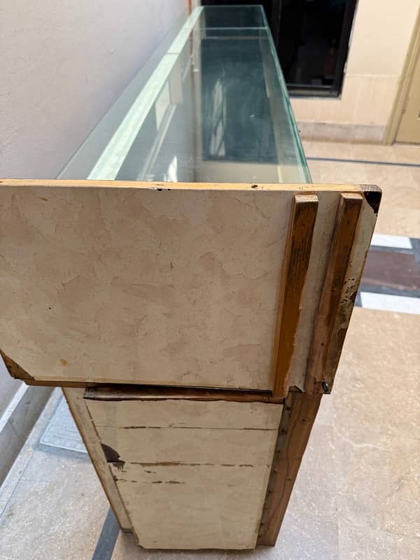 Marble Showcase Counter with Glass Top 0