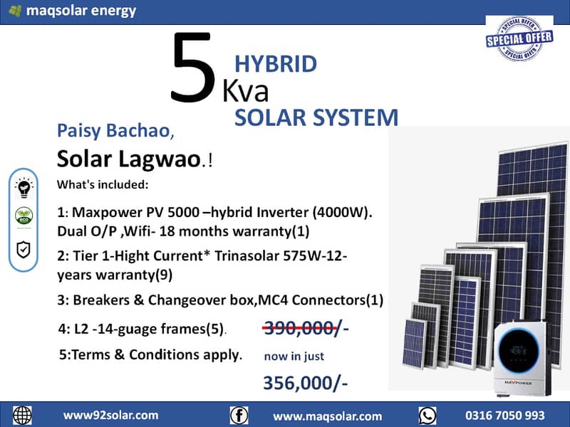 Solar Energy System 3kva / 5kva / 10kva 0