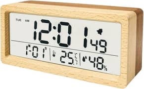 Wooden Battery Operated Digital Alarm Clock Amazon Brand