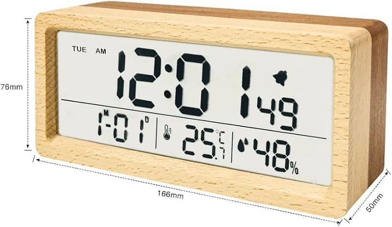 Wooden Battery Operated Digital Alarm Clock Amazon Brand 1