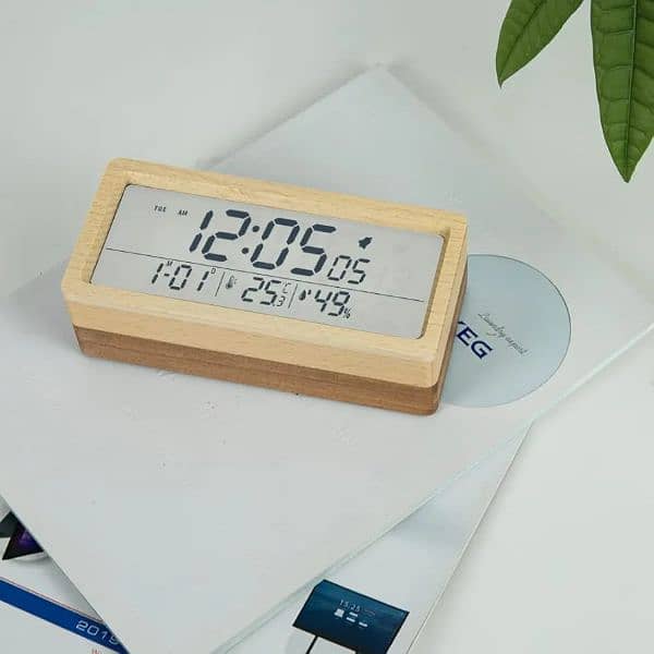 Wooden Battery Operated Digital Alarm Clock Amazon Brand 5