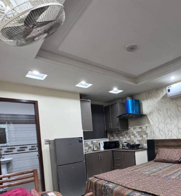 Studio Fully Furnished Flat Available For Rent In Sector E Quaid Black Bahria Town Lahore 0