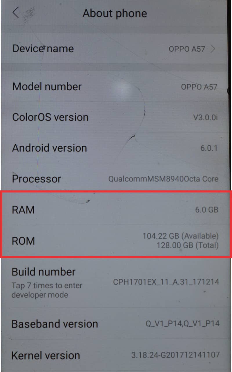 OPPO A57 6 gb bulton 128 5