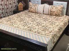 3  Pcs Crystal  Cotton Printed Double Bedsheet. Free Home Delivery.