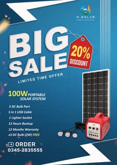 Solar Home Portable System 100W