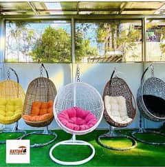 Outdoor indoor rattan hanging chair swing