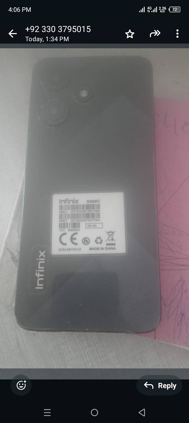 Infinix Hot 30I sell kr Raha Hun 4gb 128gb 50 MP camera dual sim box 2