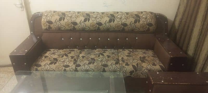 full sofa set with glass table for sale 0