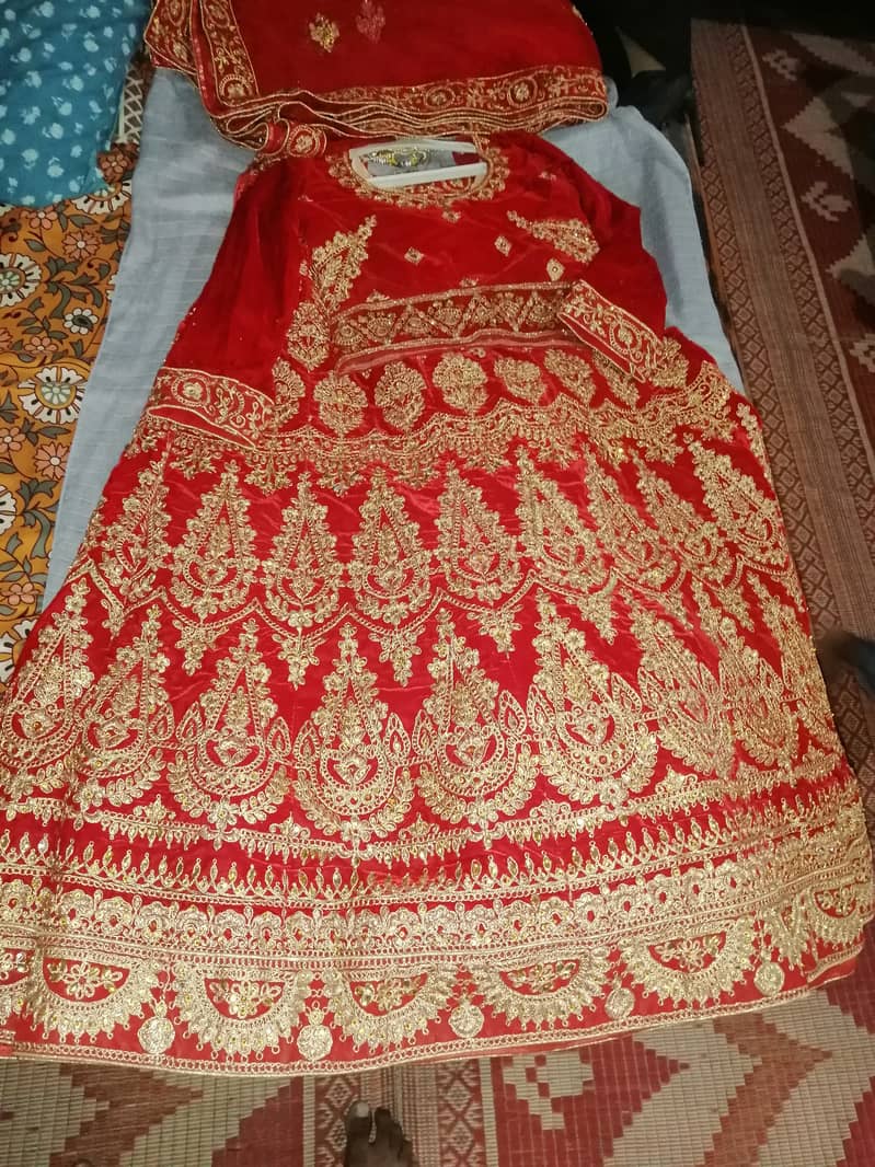 bridal lehnga velvet in red from veer g multan cannt 1