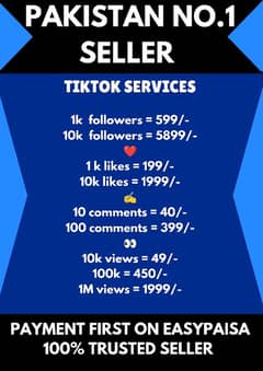 Tik Tok cheapest services than market real and organic services 0