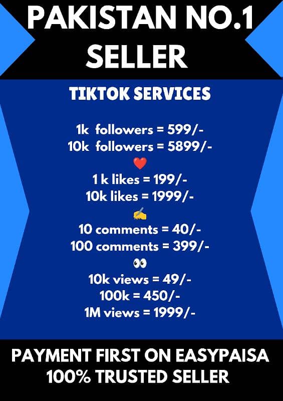 Tik Tok cheapest services than market real and organic services 0