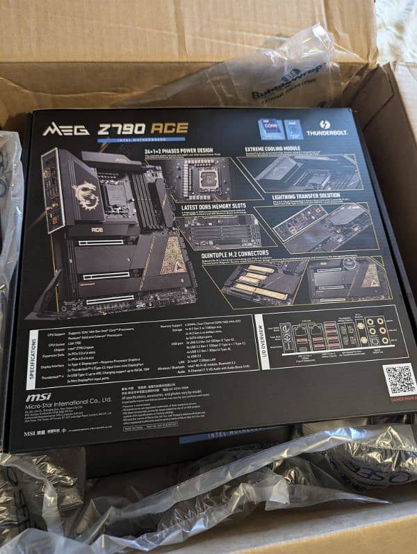 MSI MEG Z790 ACE Motherboard ddr 5 7800mhz+OC box pack 2