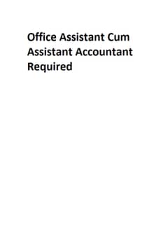 Office Assistant Cum Accountant