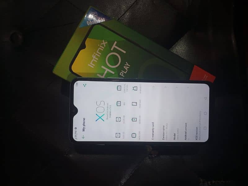 infinix Hot 10 play (4/64) Gb ram with box condition 10/8.5 2