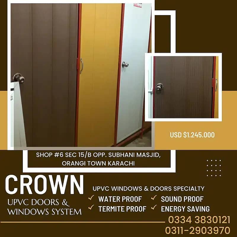 bathroom doors/PVC Doors/PVC windows/UPVC Doors/office doors 1