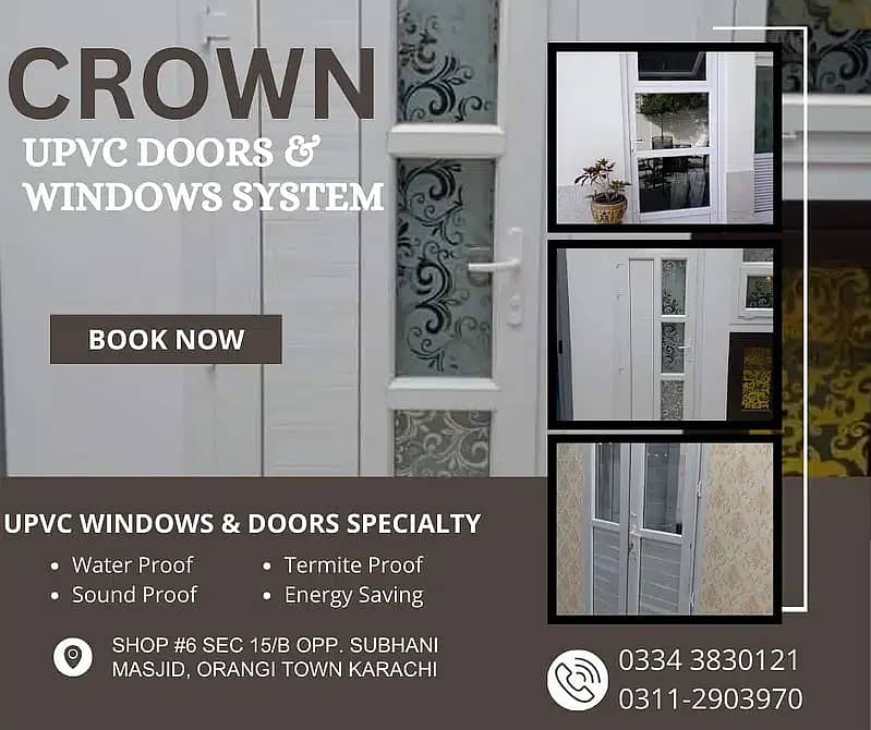 PVC Doors/solid Doors/PVC windows/Upvc doors/office doors 4