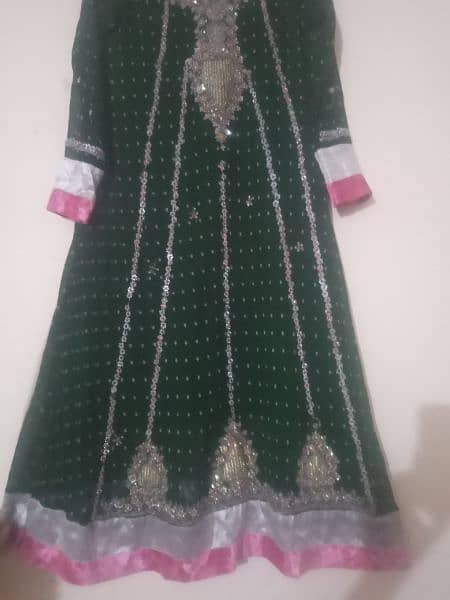 Bottle green chiffon frock 03329837358 4