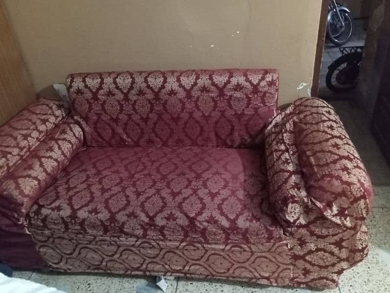 used sofa frae with sofa covers also 2