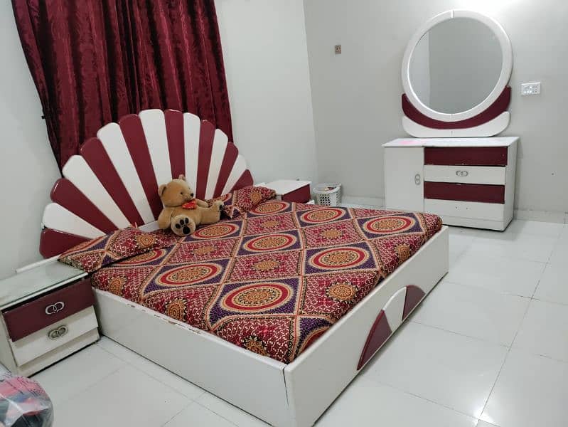 stylish bed set with side tables and dressing 5