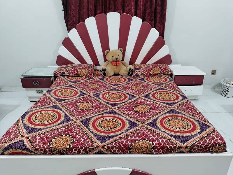 stylish bed set with side tables and dressing 6