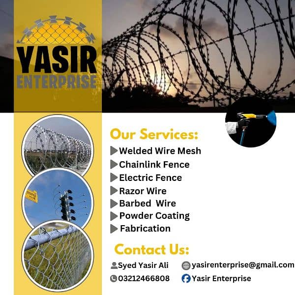 Razor Wire - Barbed Wire - Chain Link - Electric fence - Welded mesh 0