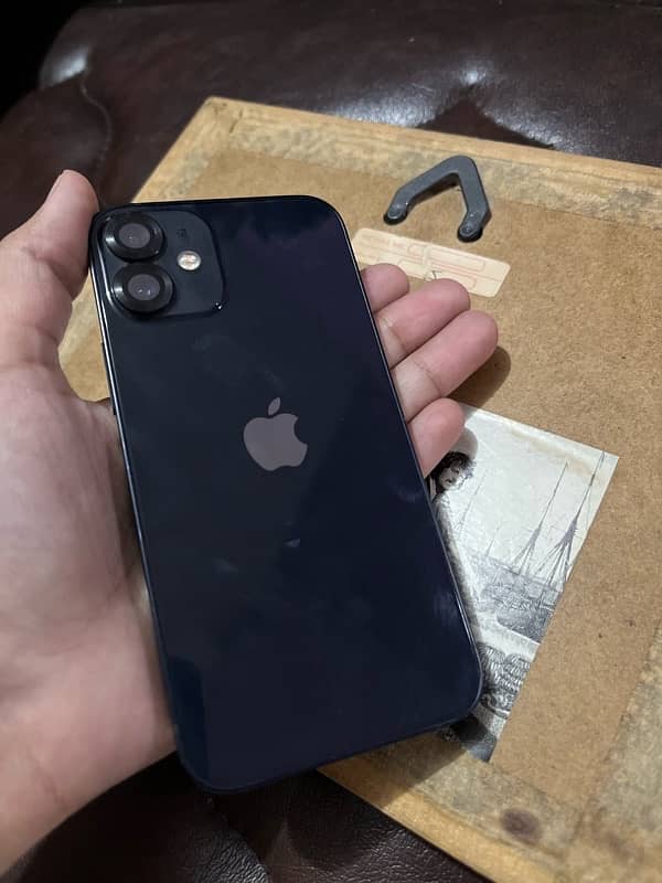 iphone 12mini water pack 256gb jv sim time 4months battery 85% 9