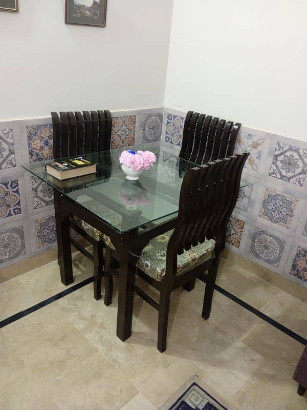 wooden Dining table with 4 chairs 2