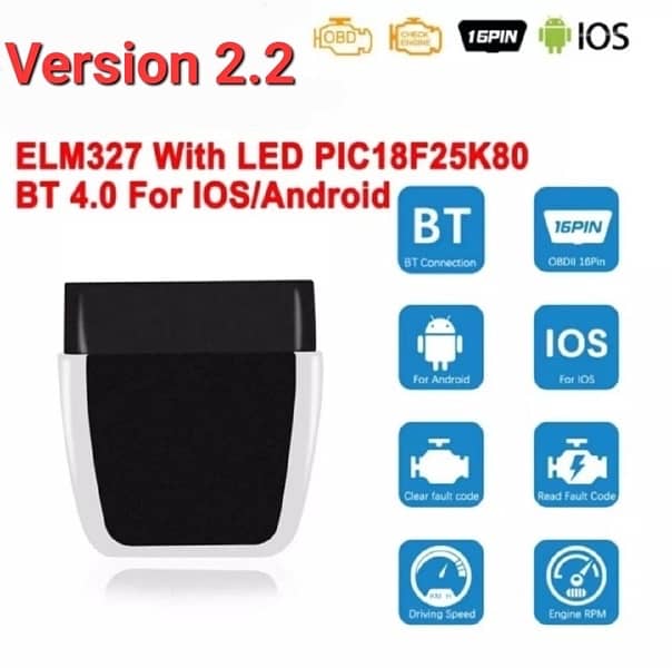 universal OBD2 ELM327 Bluetooth Wi-Fi android iPhone  supported scan 1