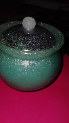 resin glittery pot decoration piece