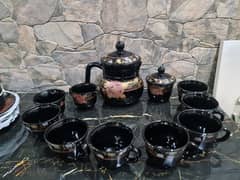 Ceramic Black Floral 72 pieces Dinner set