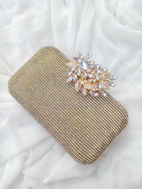 Bridal Metal Embellished Fancy Clutch 1