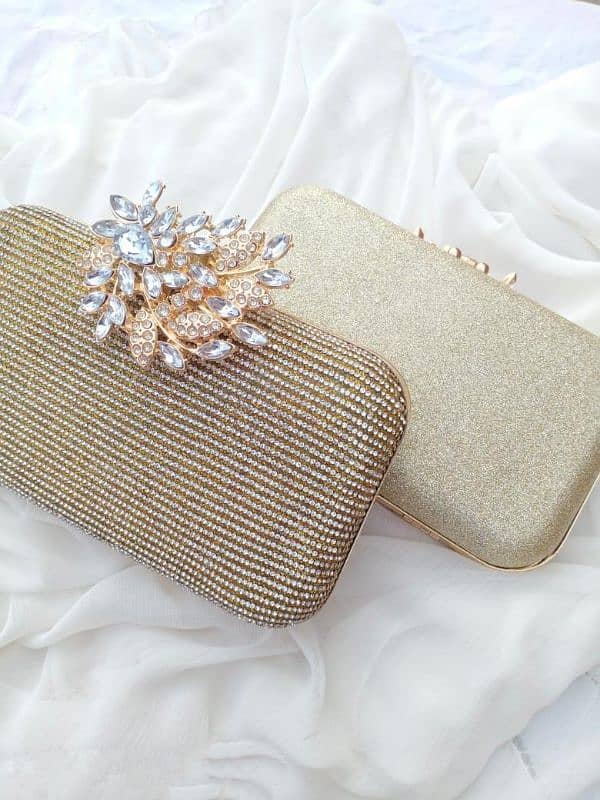 Bridal Metal Embellished Fancy Clutch 4