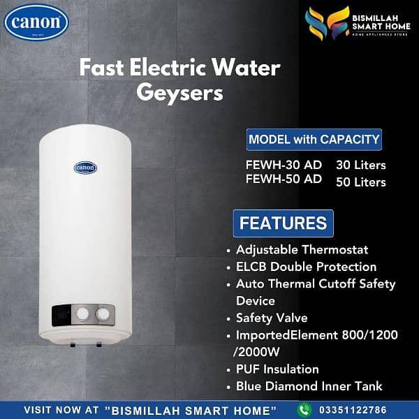 Canon Fast Electric Water Heaters 1