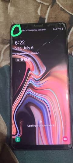 Samsung note 9 sab ok hai 6/128 pta approved 0