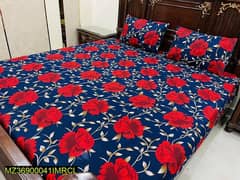 3 pcs cotton printed double bedsheets