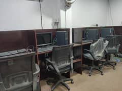 7 Workstations And 7 Office Chairs