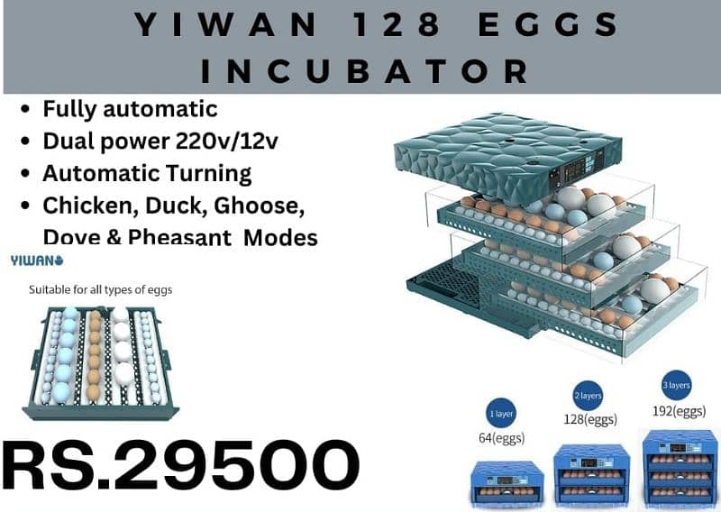 New arrival and quality eggs incubators available starting from 8 eggs 10