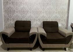 5 seater sofa brown & beige