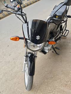 Scratchless Suzuki 110 Bike Black Color, just 2300 Kms driven.