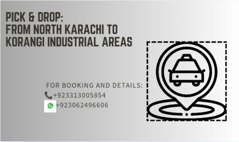 pick up and drop off service from north Karachi to korangi routes 0