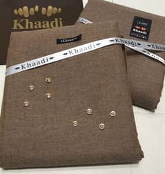 mens khadi unstitched khaddar plain suit