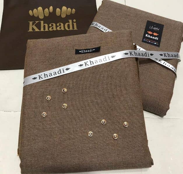 mens khadi unstitched khaddar plain suit 1