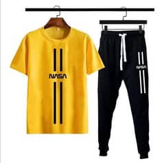 2 Pcs Men's Cotton Printed Track Suit